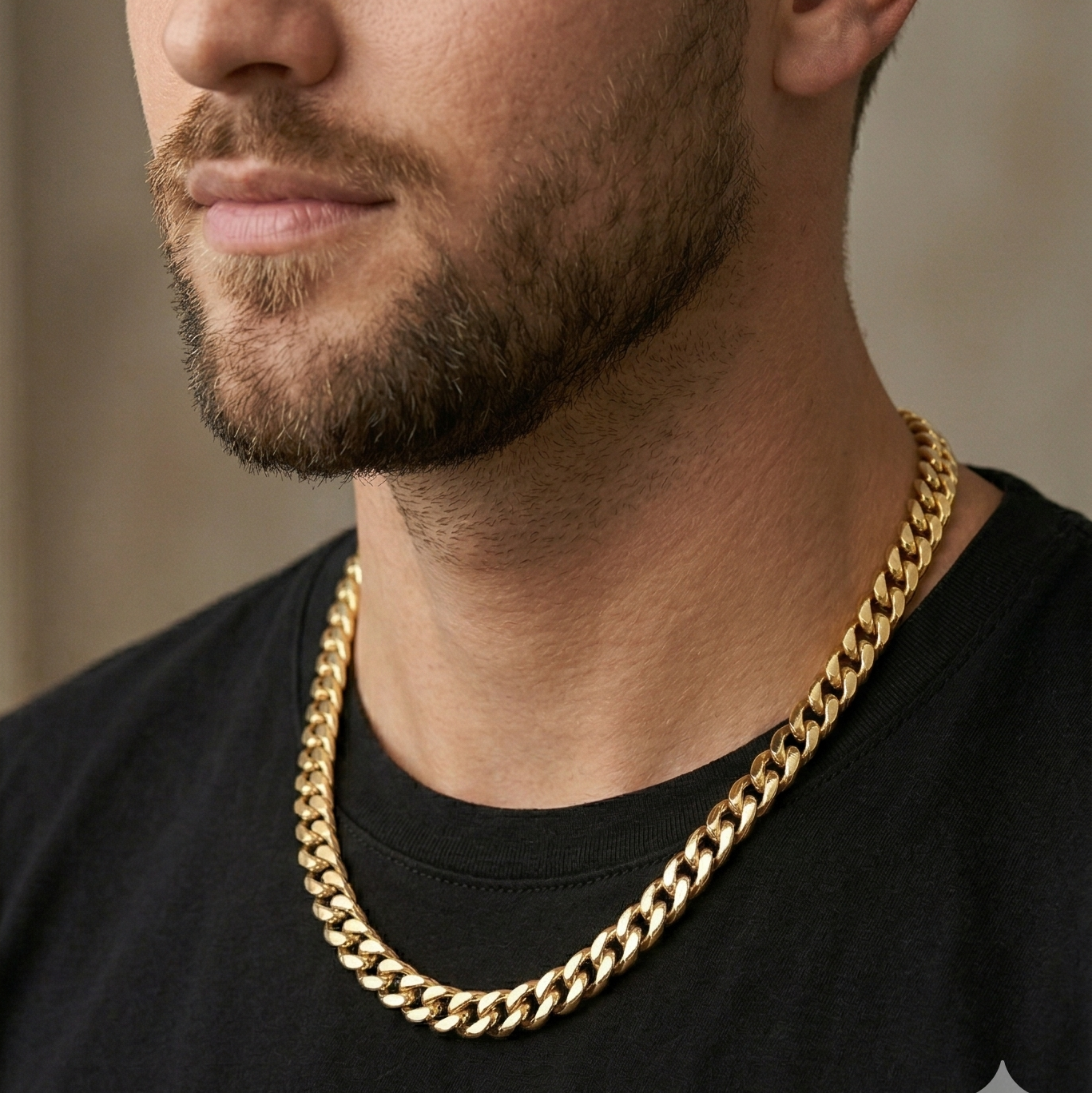 Cuban Link Chain | 925 Sterling Silver 18K Gold Plated Men's 7mm