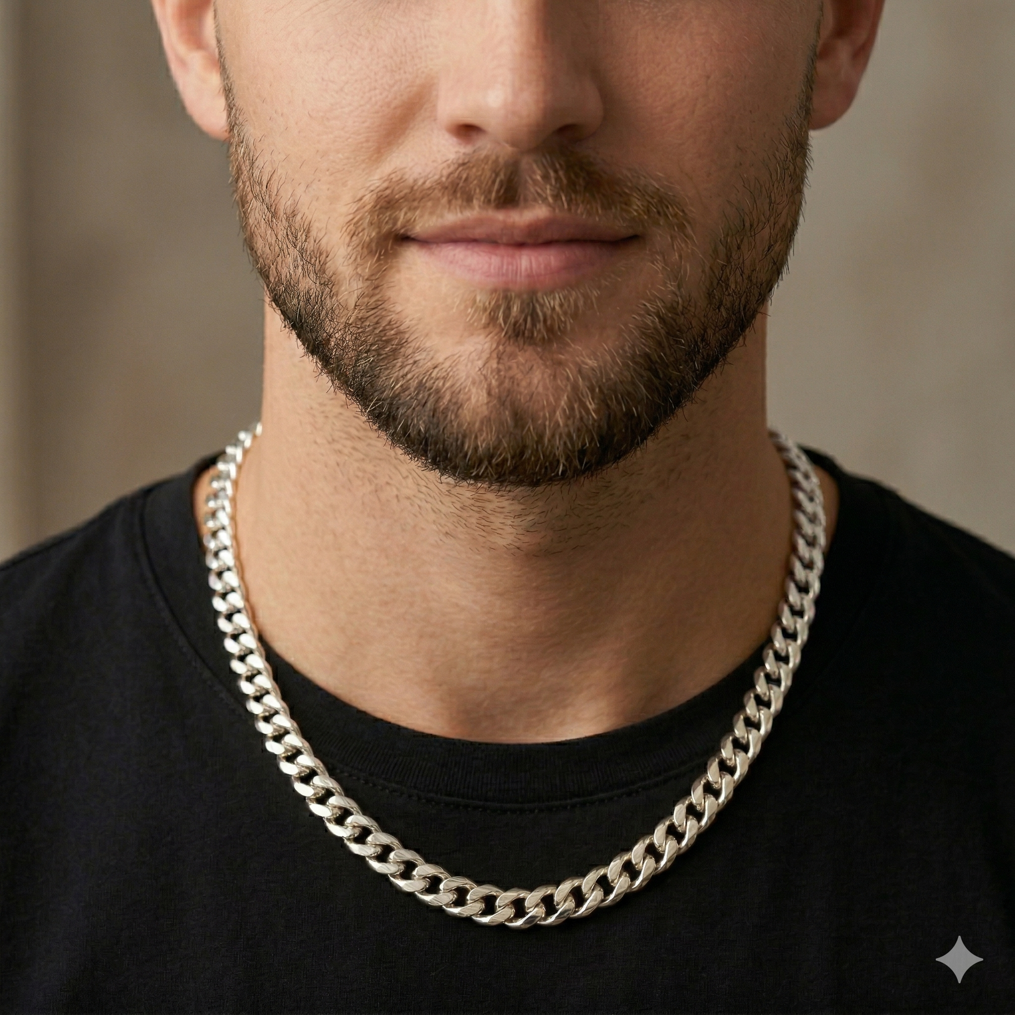 Cuban Link Chain | 925 Sterling Silver Rhodium Plated Men's 7mm