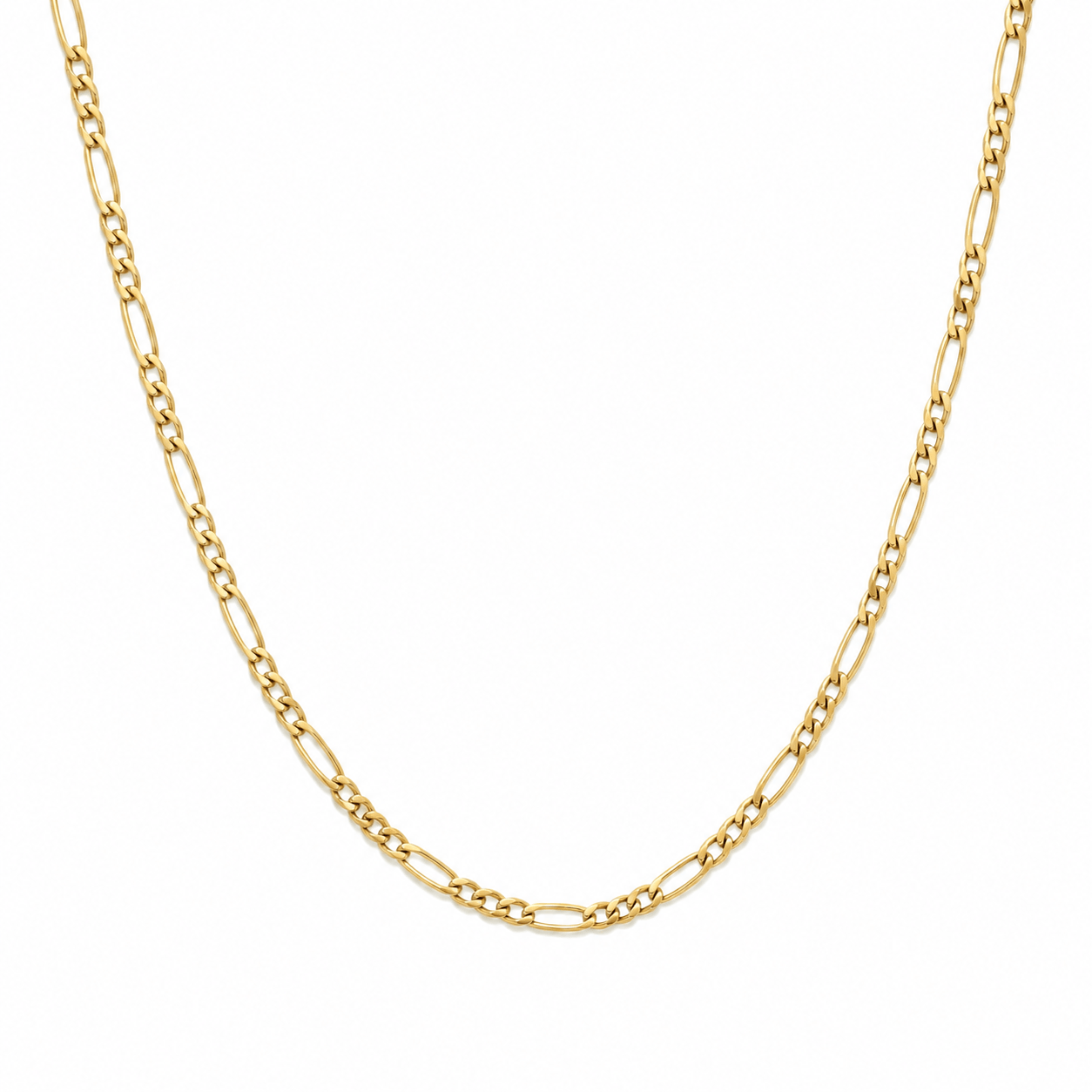 Matzzo 18k gold 3.3mm Figaro link chain necklace for men