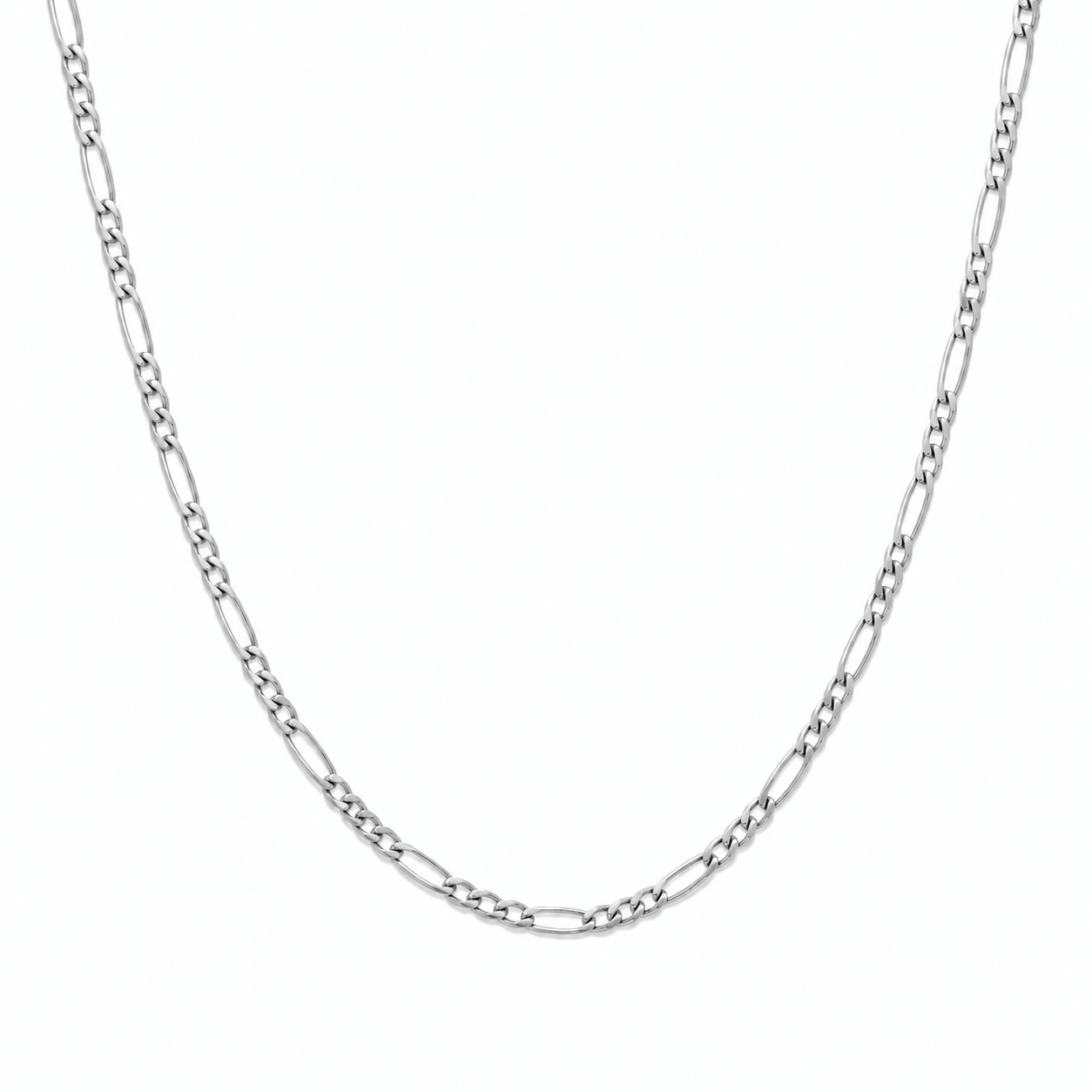 Matzzo silver 3.3mm Figaro link chain necklace for men