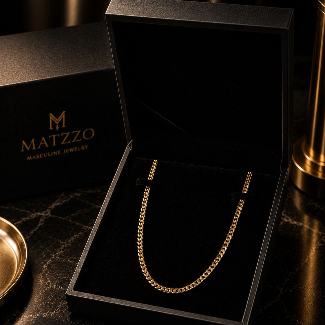 MATZZO Cuban Men chain gold 5mm in Box