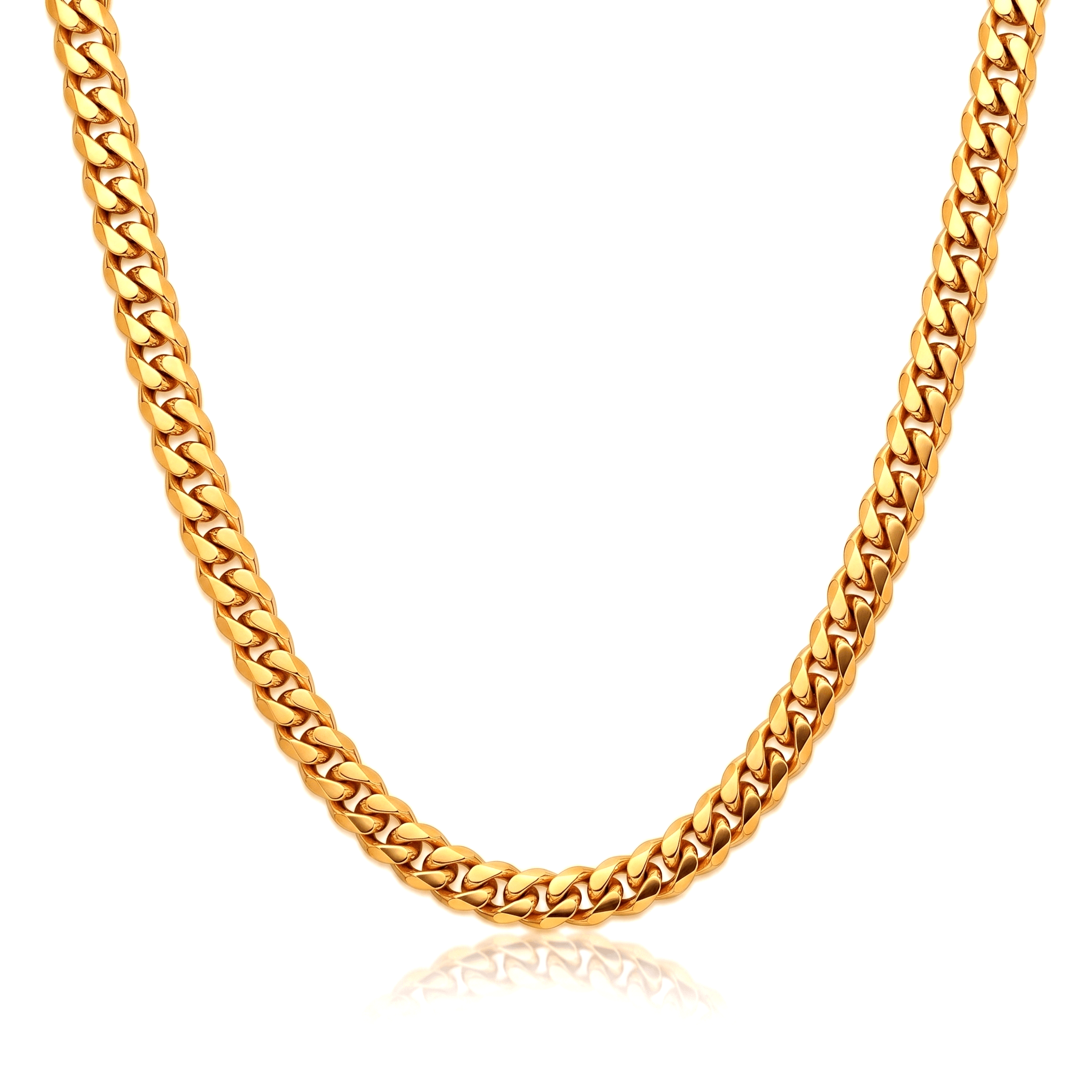 Matzzo 7mm 18K gold Miami Cuban link chain necklace for men