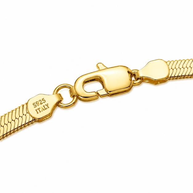 Herringbone Bracelet | 18K Gold 3mm