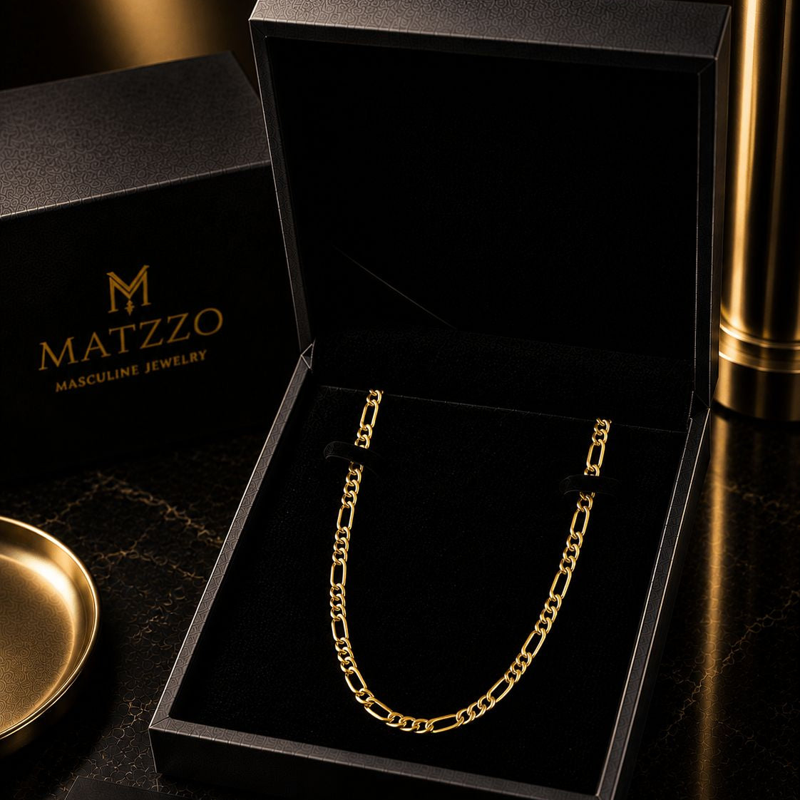 MATZZO Figaro Men chain gold 7mm in Box
