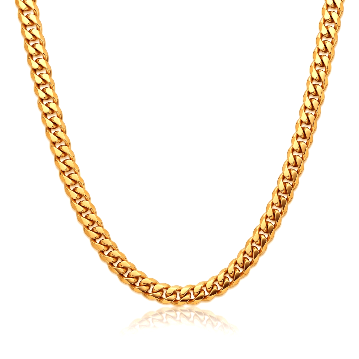 Matzzo 7mm 18K gold Miami Cuban link chain necklace for men