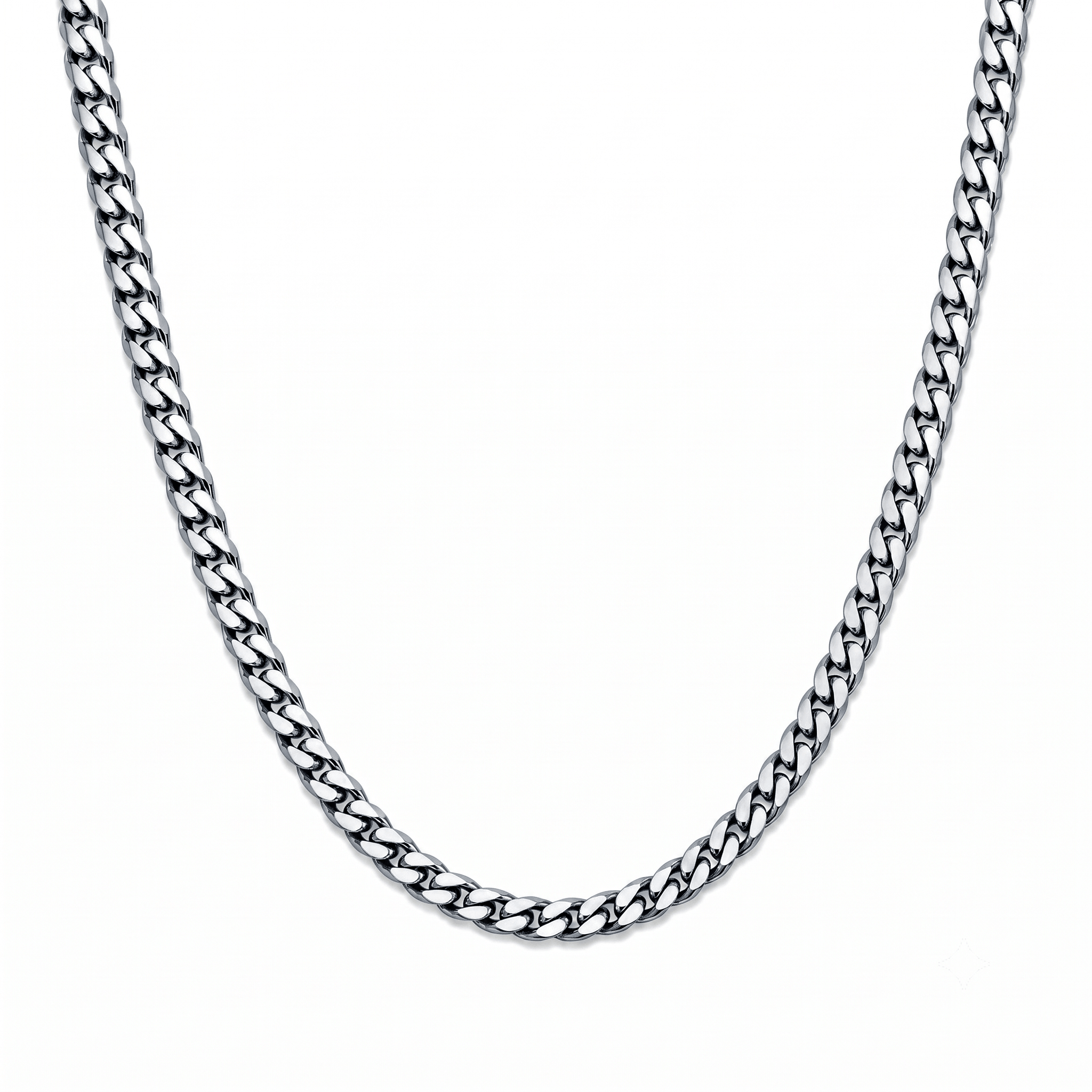 Matzzo 5mm silver Miami Cuban link chain necklace for men