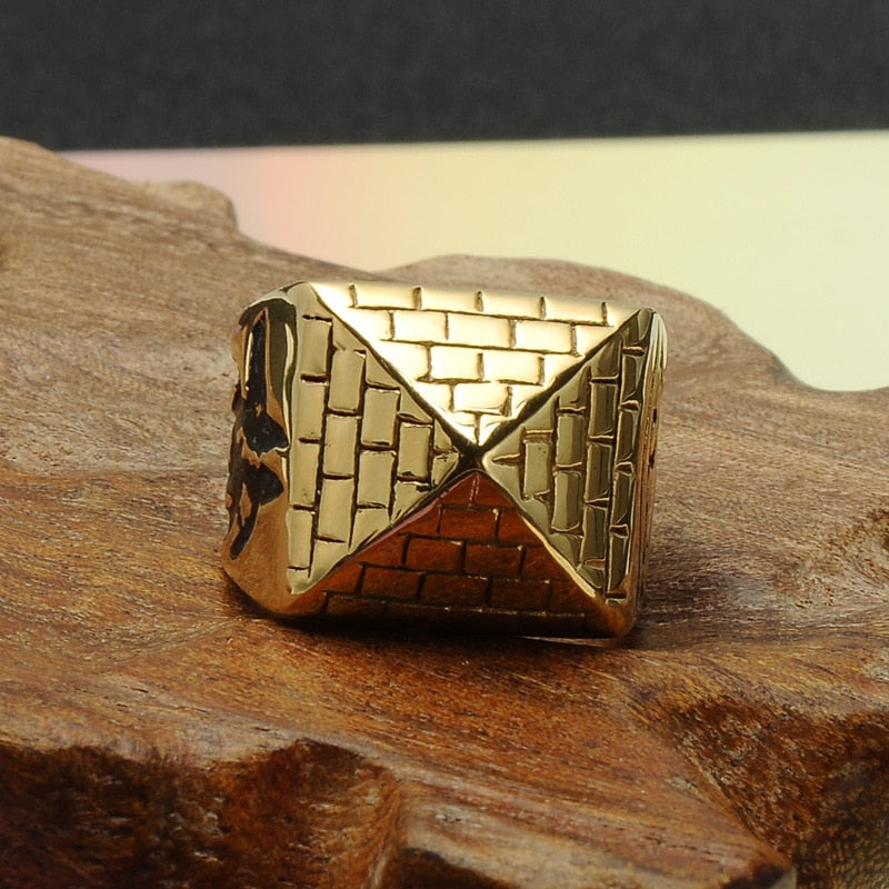 Buy Chunky Pyramid Ring Gold Plated Excellent Cut No Tarnish Online in  India - Etsy